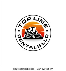 Skid track loader bulldozer company logo vector. Best for construction and excavating related industry