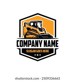 Skid Track Loader Company Emblem Logo. Ready Made Logo Vector. Best for Agricultural and Earth Mover Related Industry