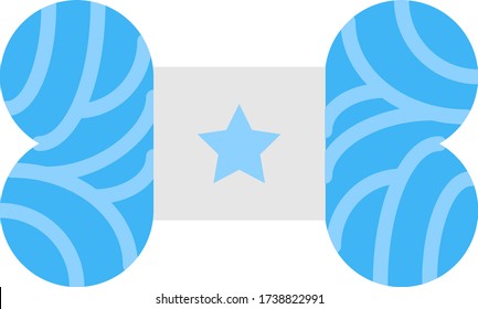 Skien Yarn Concept, Knitted Thread on white background, Tailor and Sewing Symbol Vector Color Icon design