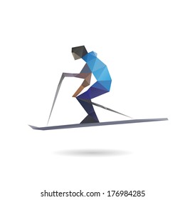 Skier abstract isolated on a white backgrounds