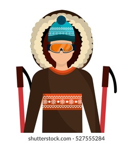 skier avatar with equipment