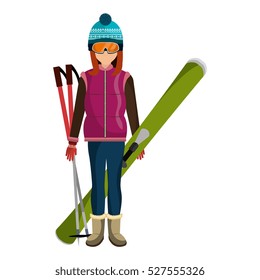 skier avatar with equipment