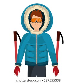 skier avatar with equipment