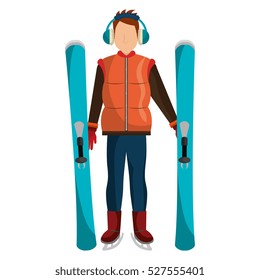 skier avatar with equipment