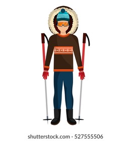 skier avatar with equipment