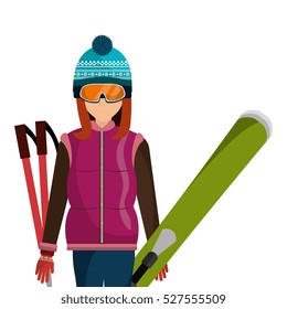 skier avatar with equipment