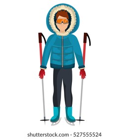 skier avatar with equipment