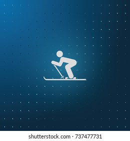 skier icon. Flat design
