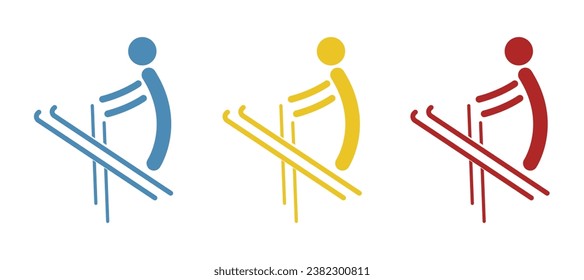 skier icon on a white background, vector illustration