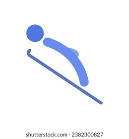 skier icon on a white background, vector illustration