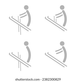 skier icon on a white background, vector illustration