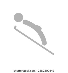 skier icon on a white background, vector illustration