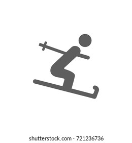 Skier icon on white background