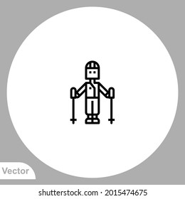 Skier icon sign vector,Symbol, logo illustration for web and mobile