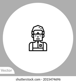 Skier icon sign vector,Symbol, logo illustration for web and mobile
