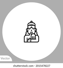 Skier icon sign vector,Symbol, logo illustration for web and mobile