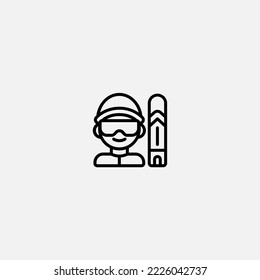 Skier icon sign vector,Symbol, logo illustration for web and mobile