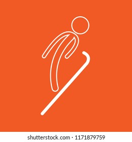 Skier icon, stock vector illustration, EPS10.