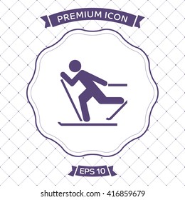 Skier icon vector