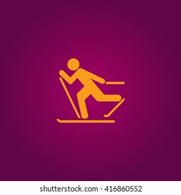 Skier icon vector