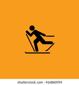 Skier icon vector