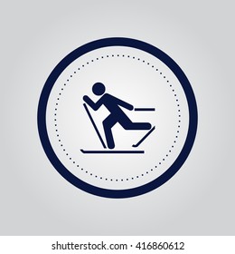 Skier icon vector