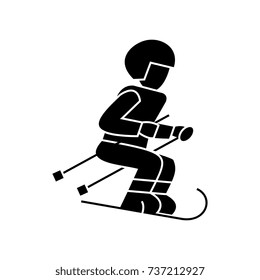 skier  icon, vector illustration, sign on isolated background