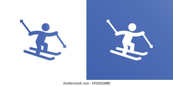 Skier icon vector illustration. Winter sport.