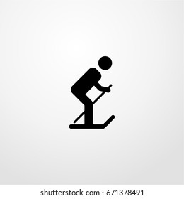 skier icon. vector sign symbol on white background