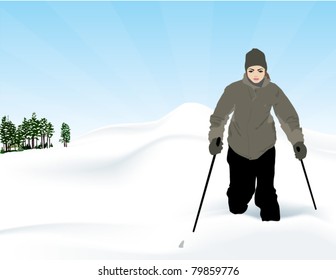 skier illustration