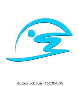 Skier logo on a white background in vector EPS8
