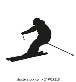 Skier Silhouette Stock Vector (Royalty Free) 249929218 | Shutterstock