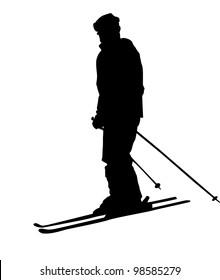 Skier silhouette isolated