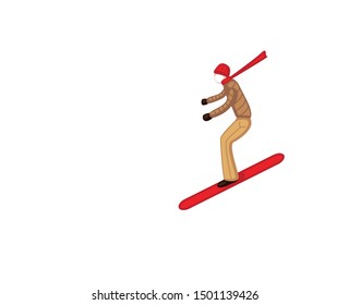 Skier skiing downhill during in high mountains