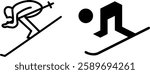 Skier, Skiing Icon, Winter Sports, Alpine Skier, Downhill, Snow Activities, Ski Icon, Nordic Skiing, Snowboarder, Winter Recreation, Slope, Ski Gear, Ski Equipment, Sports Pictogram, Ski Race