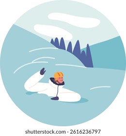 Skier in snow asking help