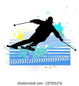 Skier - vector illustration