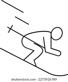 Skier  Winter Sport Ski Icon Outline