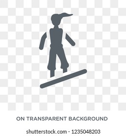 Skier Woman icon. Trendy flat vector Skier Woman icon on transparent background from Ladies collection. 