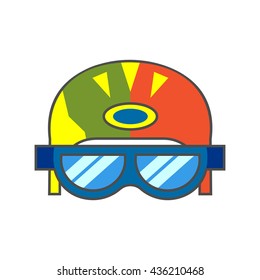 Skiers Helmet Line Icon