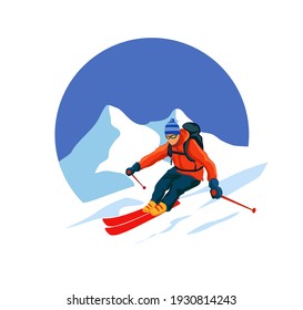 Skiers and snowboarders winter sport activities vector