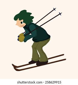 Skiers theme elements