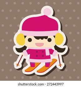 Skiers theme elements