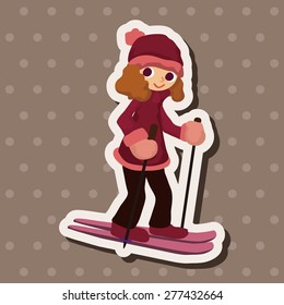 Skiers theme elements