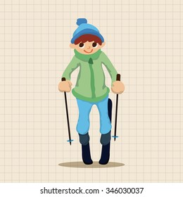 Skiers theme elements