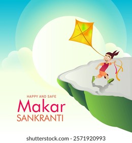 As the skies fill with vibrant kites, soaring high and free, the festive spirit reaches new heights! Our vector illustration captures the essence of Makar Sankranti's colorful celebration.