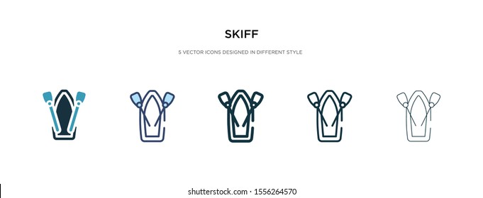 skiff icon in different style vector illustration. two colored and black skiff vector icons designed in filled, outline, line and stroke style can be used for web, mobile, ui