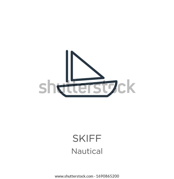 Skiff Icon Thin Linear Skiff Outline Stock Vector (Royalty Free ...