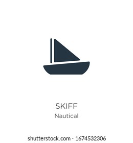 Skiff icon vector. Trendy flat skiff icon from nautical collection isolated on white background. Vector illustration can be used for web and mobile graphic design, logo, eps10
