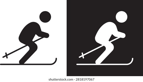 Skii icon editable website sticker..